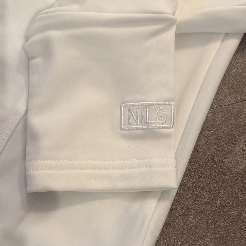 Nils White Half-Zip Pullover Top With Subtle Logo… - image 5